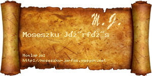 Moseszku Járfás névjegykártya